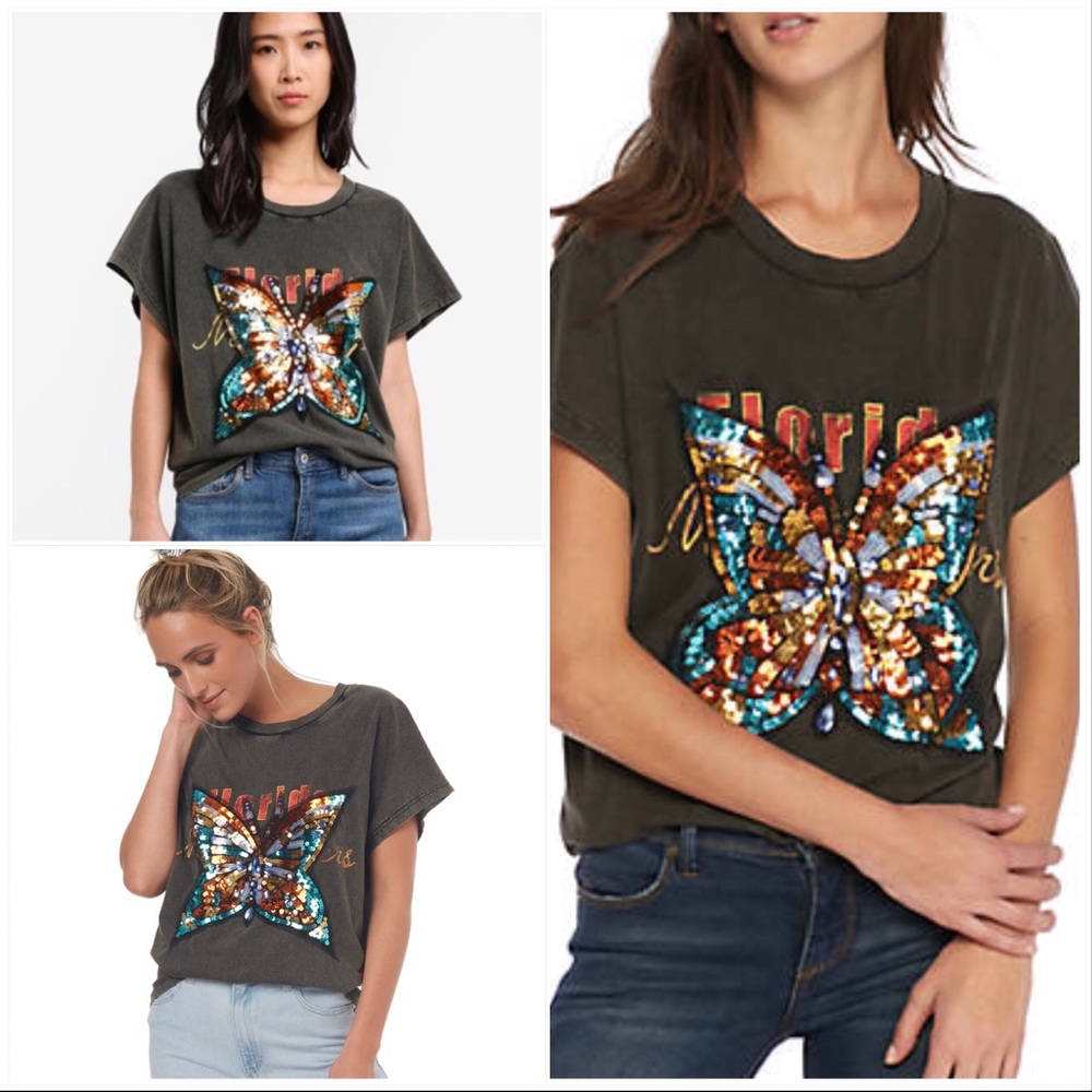 Free People Butterfly Valentine Graphic Tee